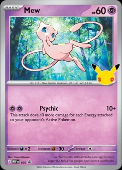 Mew, MEP Black Star Promos, no. 105