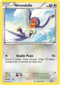 Nirondelle, XY Kit du dresseur (Pikachu Libre), n° 7